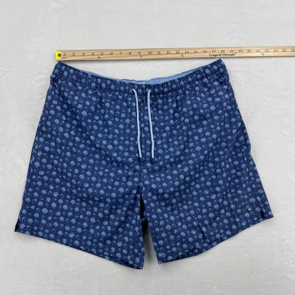 NWT Peter Millar Swim Trunks Mens XL Blue Seashell Crown MS25P13 Koozie